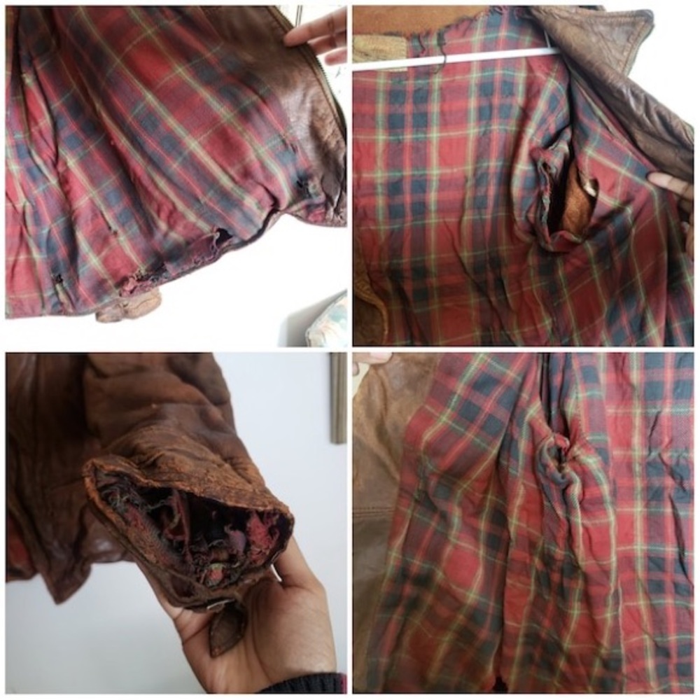 ❌SOLD❌ Antique Biker Jacket 40s 50s Distressed - Picture 7 of 14